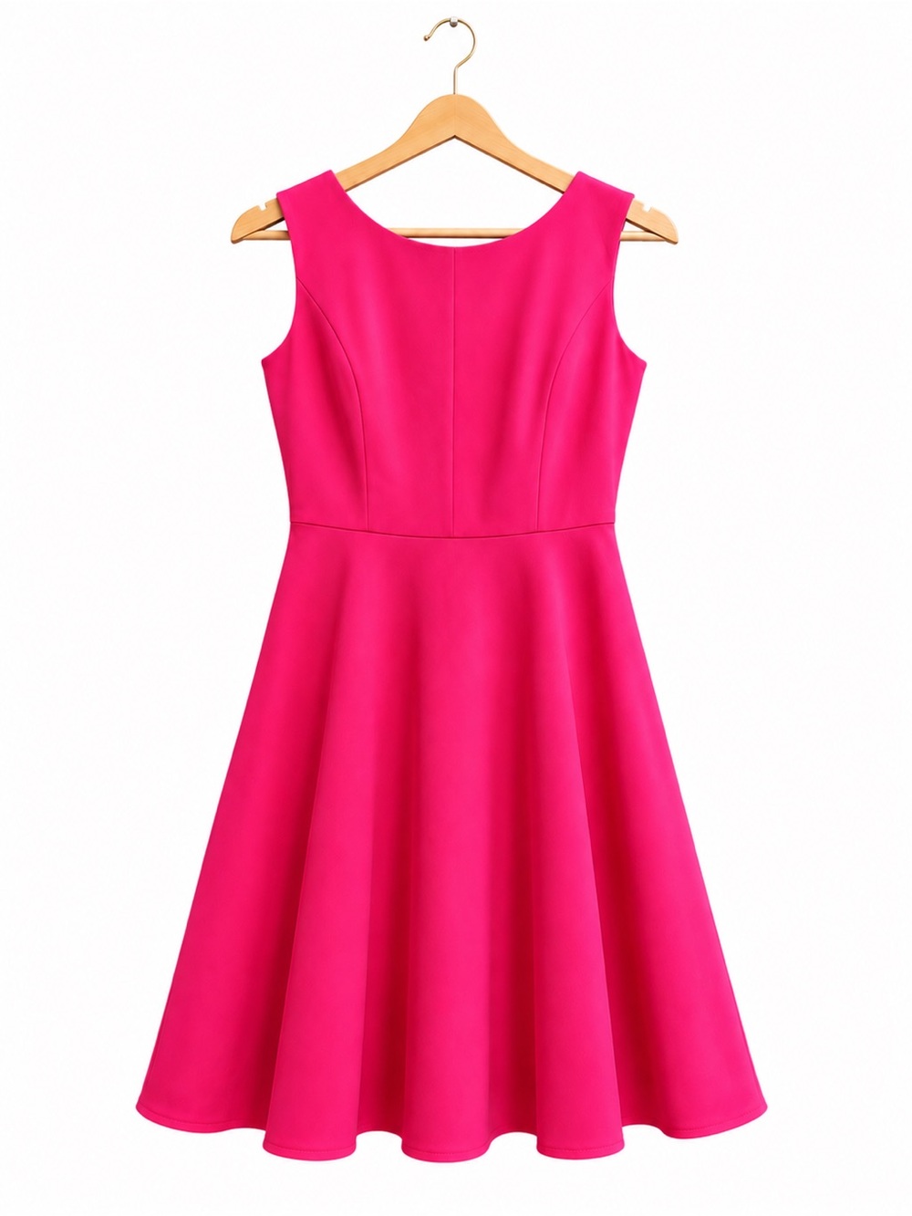 Zeagoo Hot Pink Fit & Flare Sleeveless Midi Dress Medium